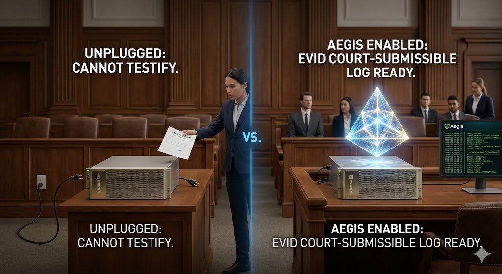 Unplugged cannot testify versus Aegis enabled court-submissible log ready